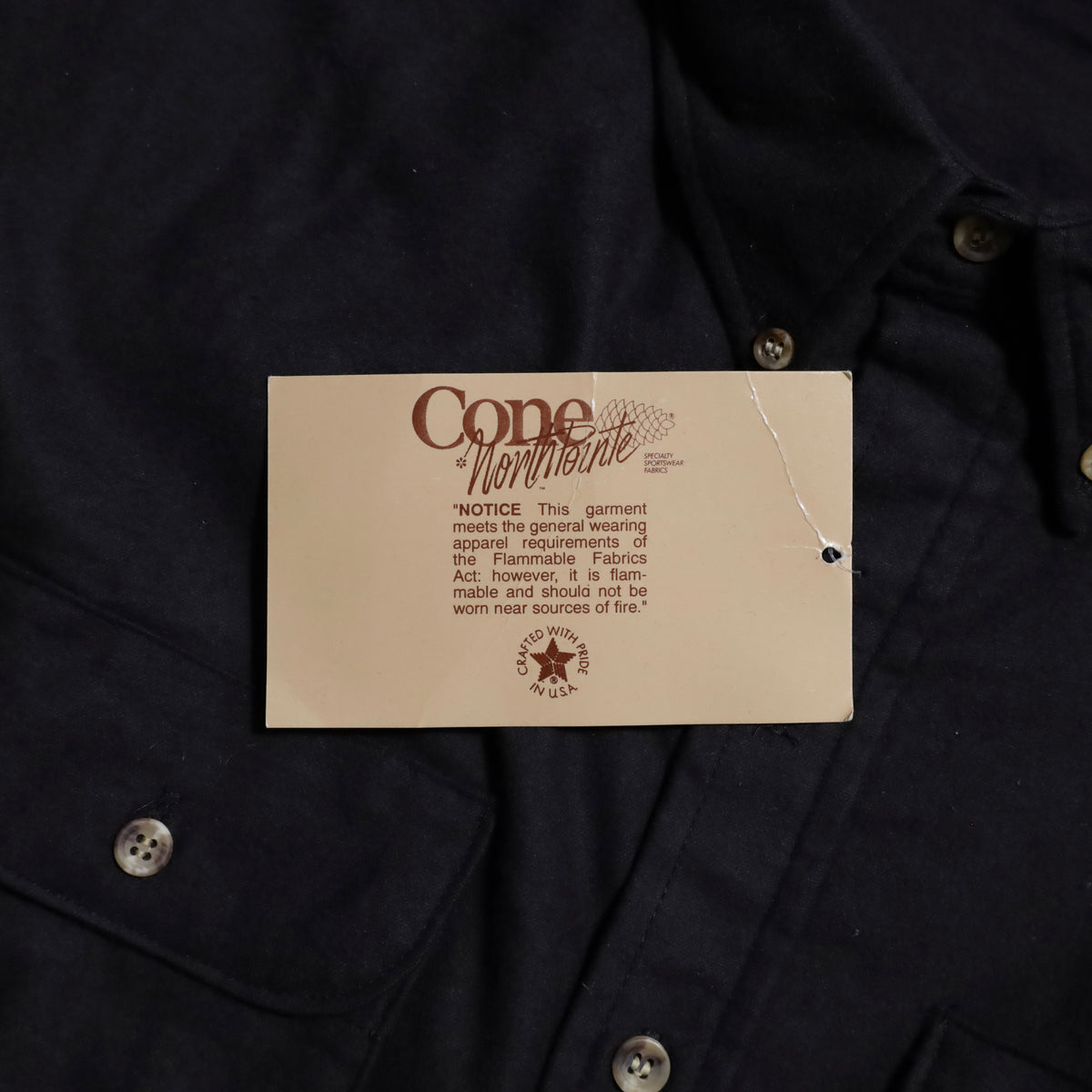 DEAD STCOK FIVE BROTHER BLACK CHAMOIS CLOTH B.D. SHIRT (XLARGE)