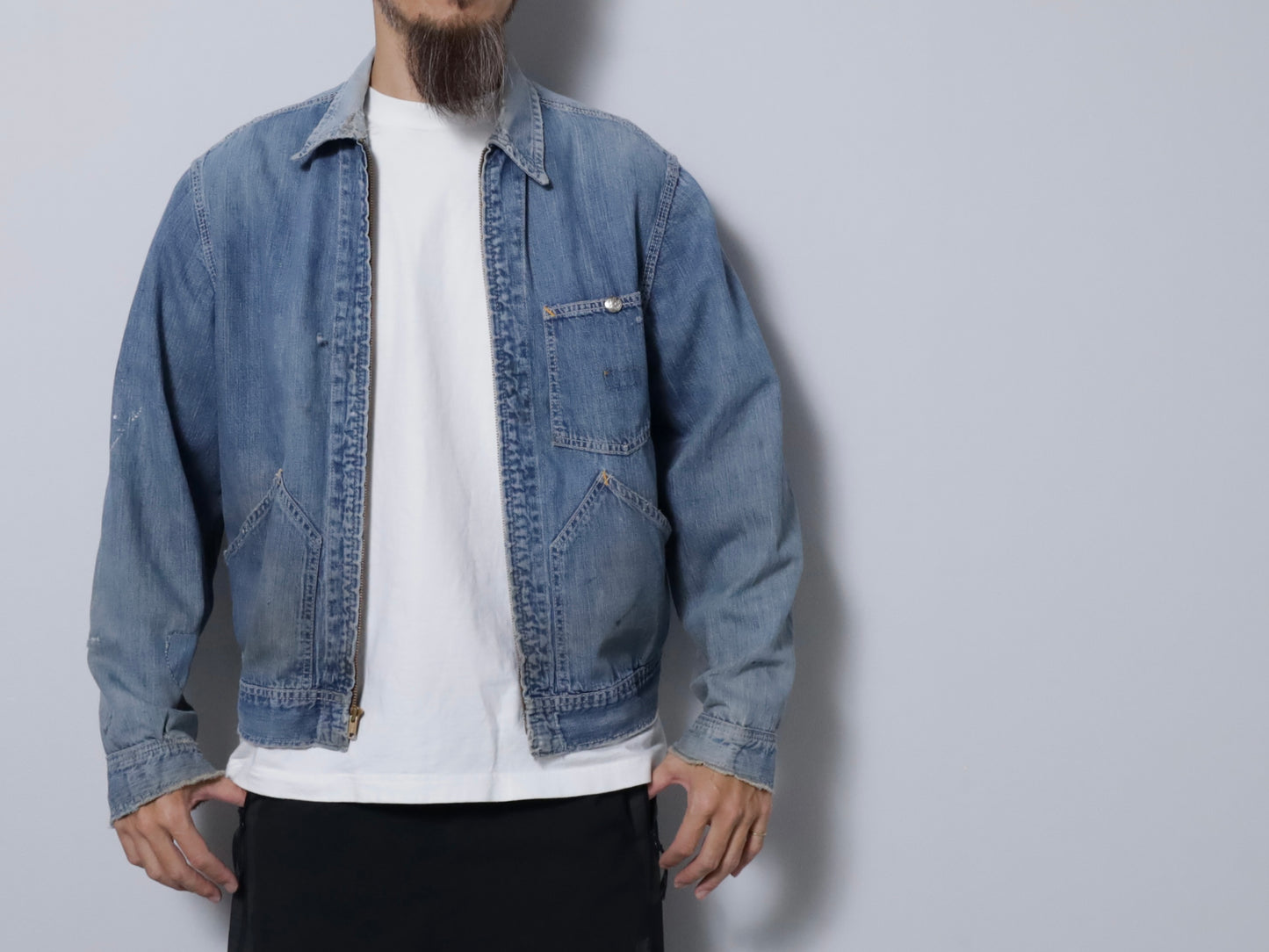 CAN'T BUST'EM DENIM JACKET (RARE PIECE/91-B TYPE/GOOD REPAIR)