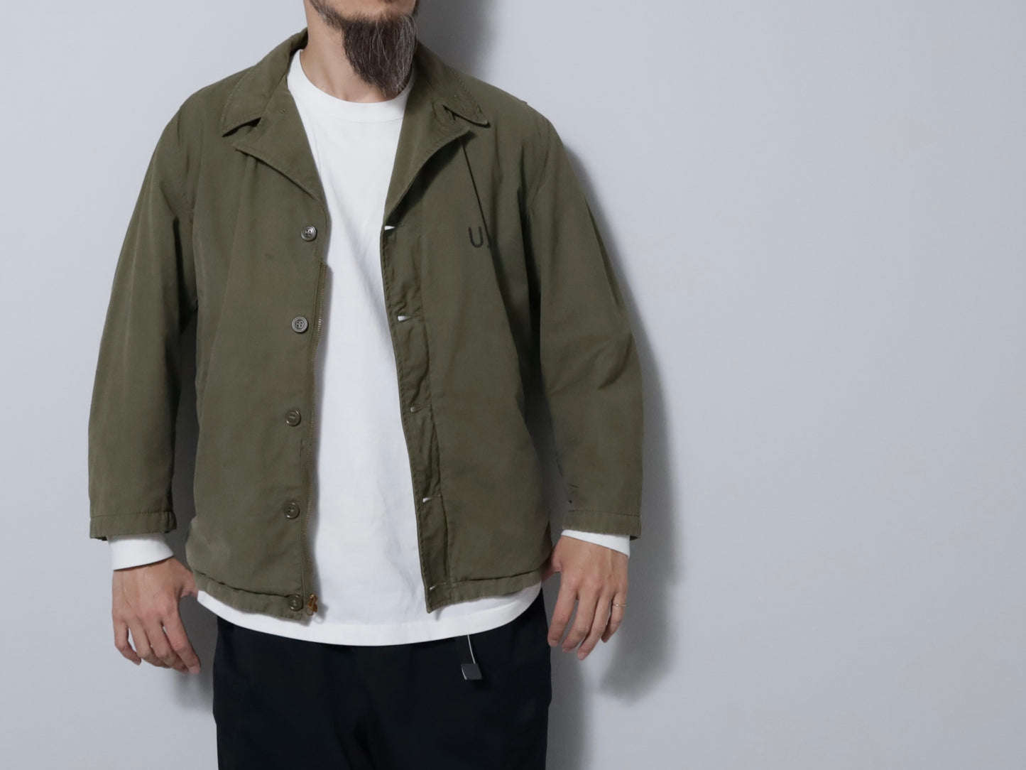 U.S.NAVY N-4 JACKET (BIG SIZE/GOOD CONDITION)