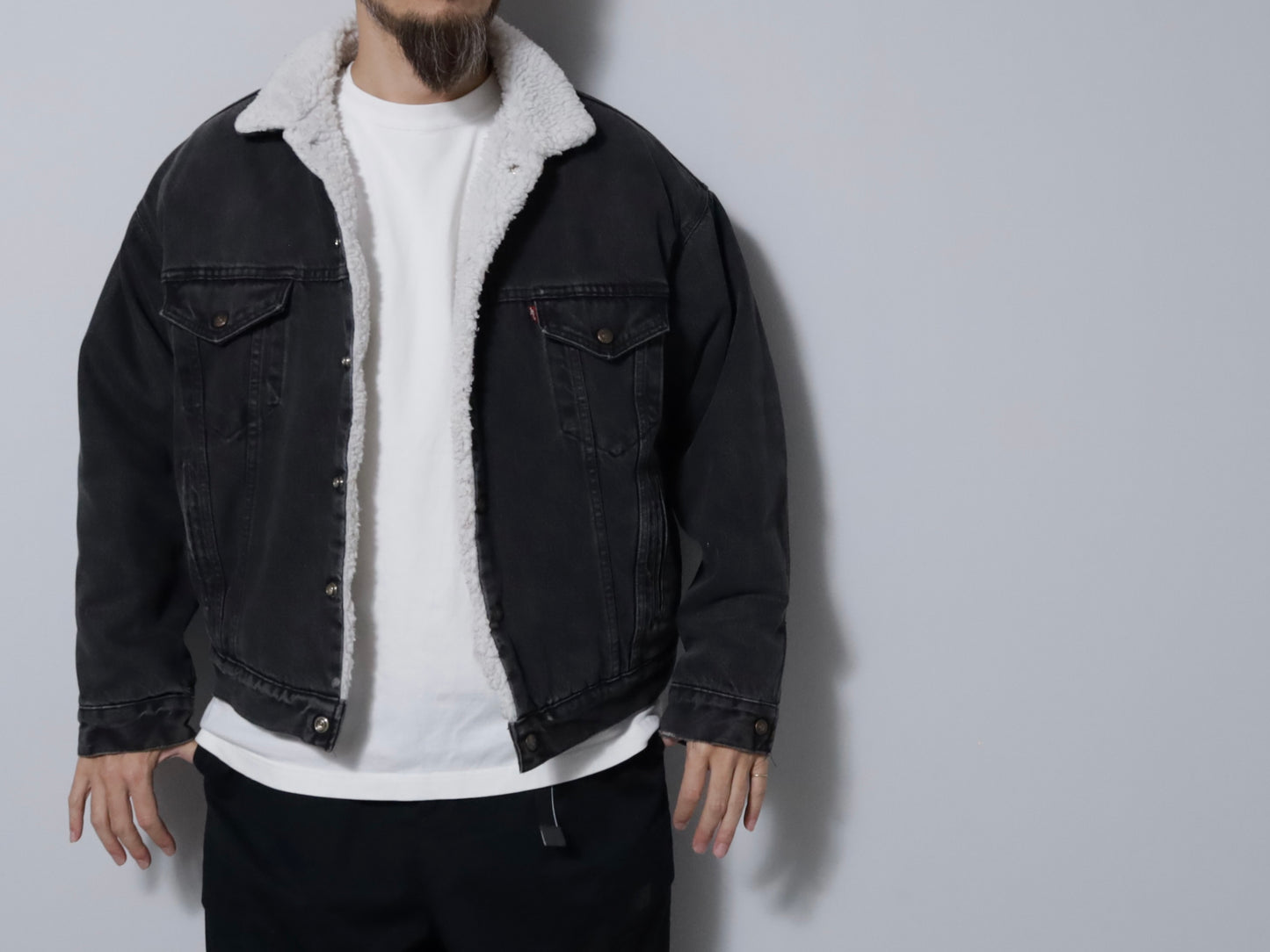 LEVI'S 70609-0270 BLACK DENIM BOA RANCH JACKET (LARGE/GOOD CONDITION)