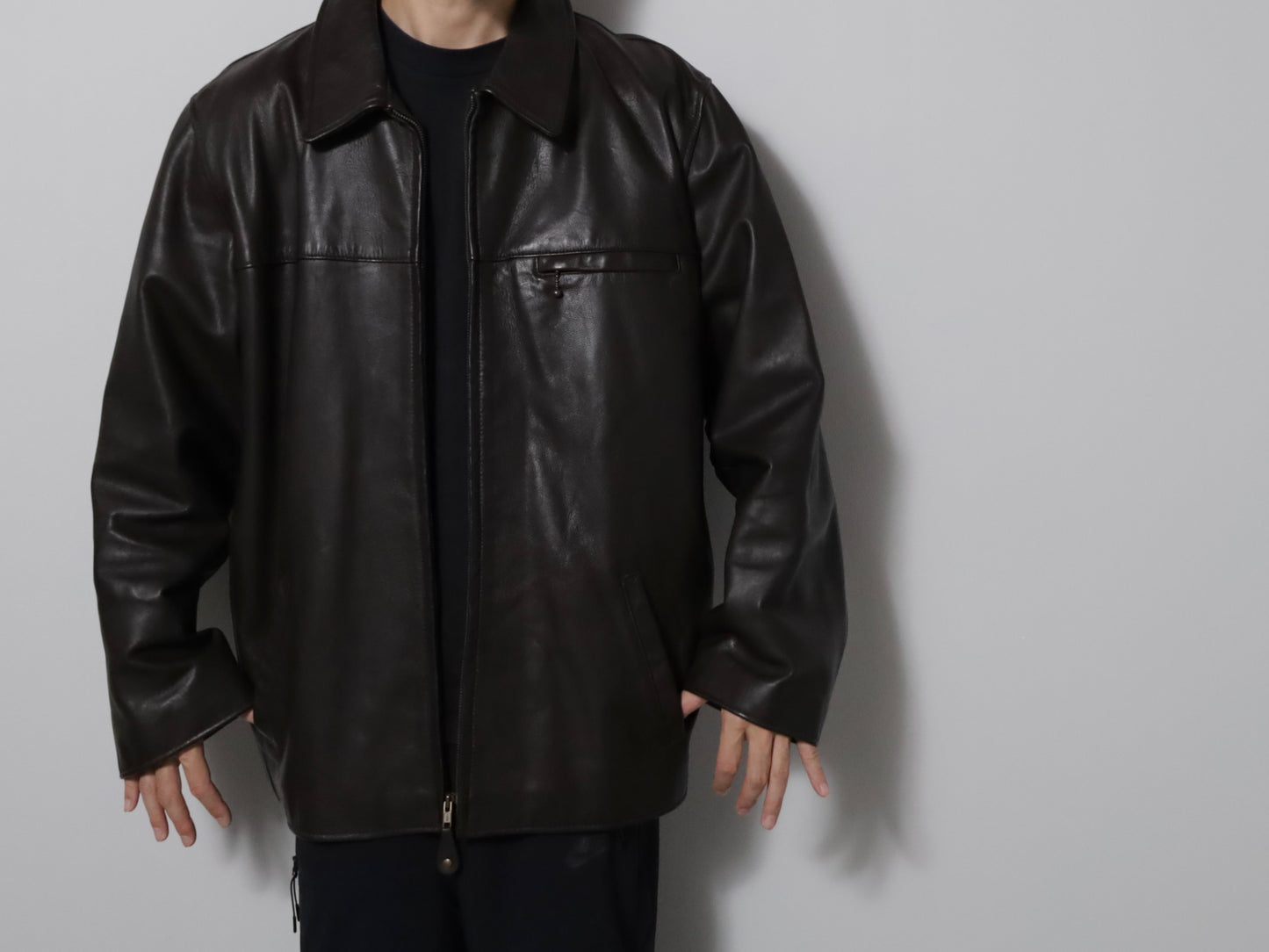 L.L.BEAN GOATSKIN LEATHER JACKET (XLARGE/GOOD CONDITION)