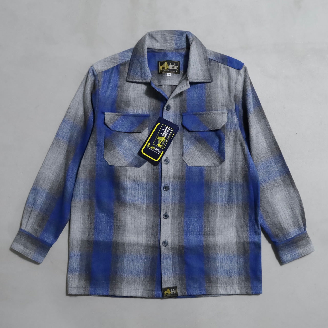 DEAD STOCK DERBY OF SAN FRANCISCO BLUE FLANNEL SHIRT (XSMALL)
