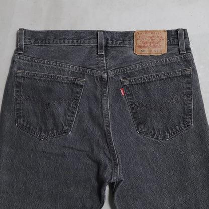 LEVI'S 501-0658 BLACK DENIM PANTS (W34L32/GOOD CONDITION)