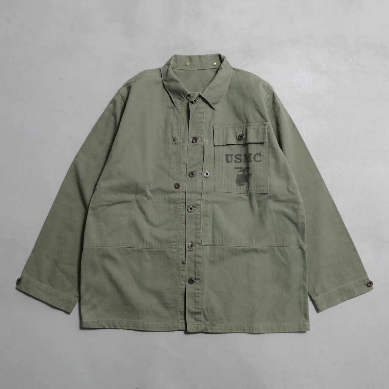 WWII USMC P-44 HBT UTILITY JACKET (TWO-TONE/VERY GOOD CONDITION)