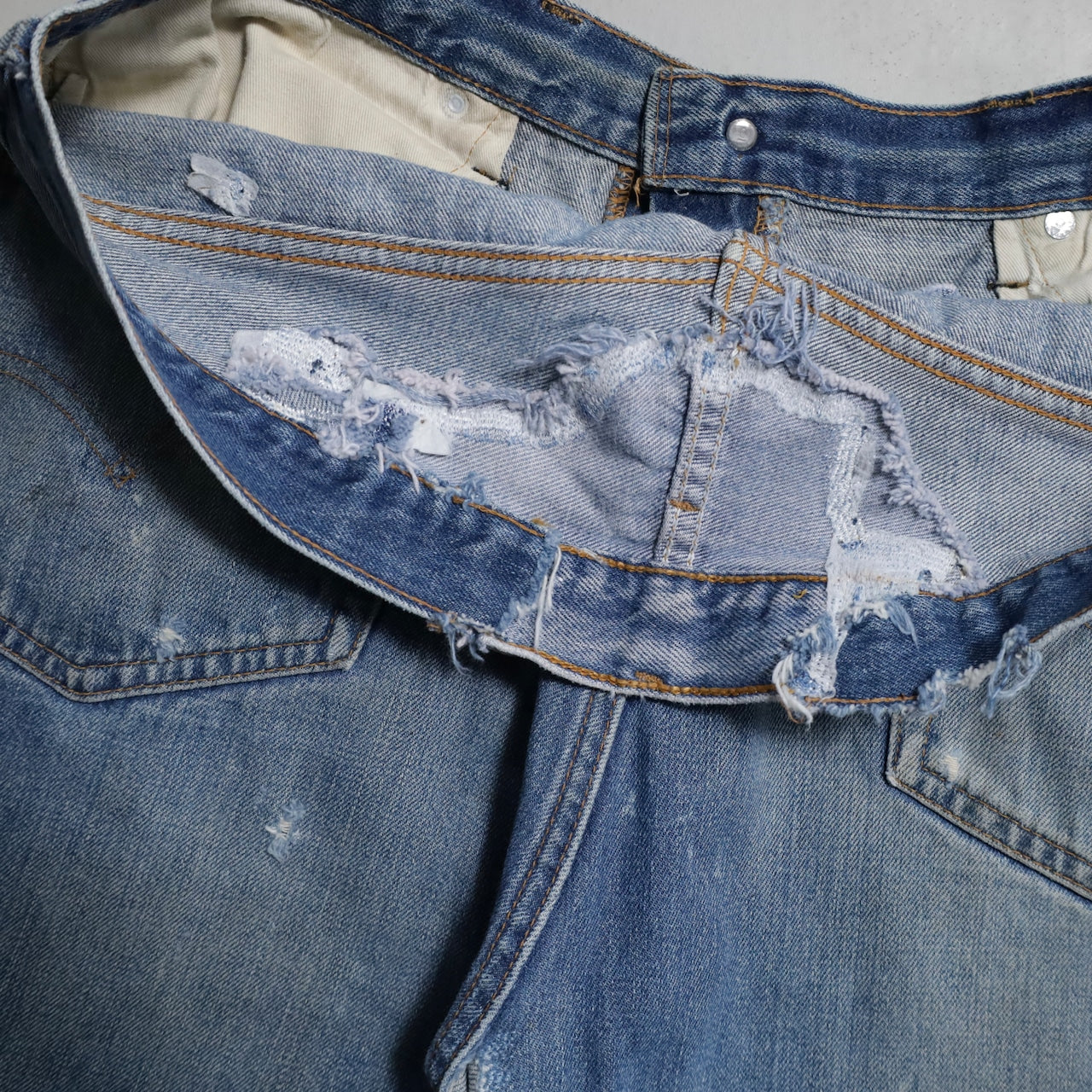 LEVI’S 501 66SS DENIM PANTS (W38L30/GOOD DAMAGE&REPAIR)