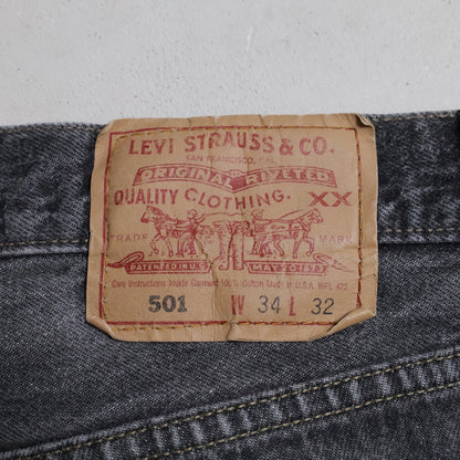 LEVI'S 501-0658 BLACK DENIM PANTS (W34L32/GOOD CONDITION)