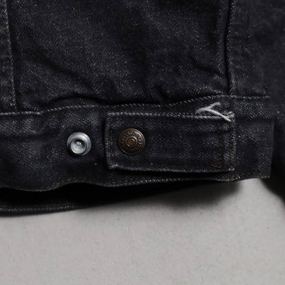 LEVI'S 70608-0259 BLACK DENIM BOA RANCH JACKET (SIZE 46R/GOOD CONDITION)