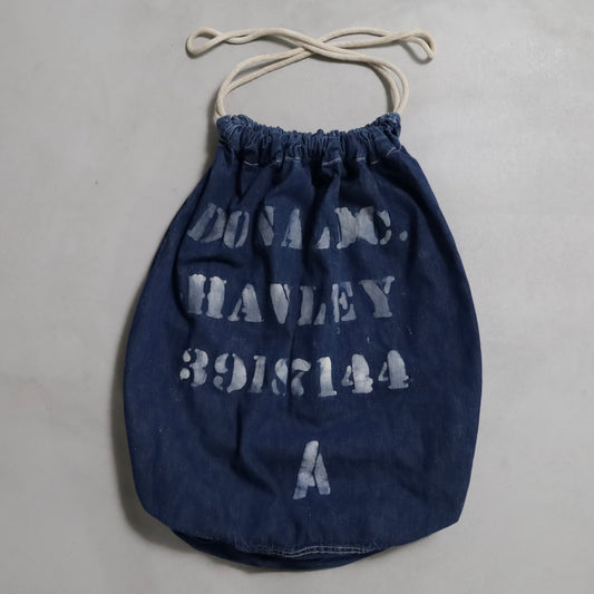 AROUNDWWII U.S.MILITARY DENIM BARRACK BAG WITH STENCIL (GOOD CONDITION)