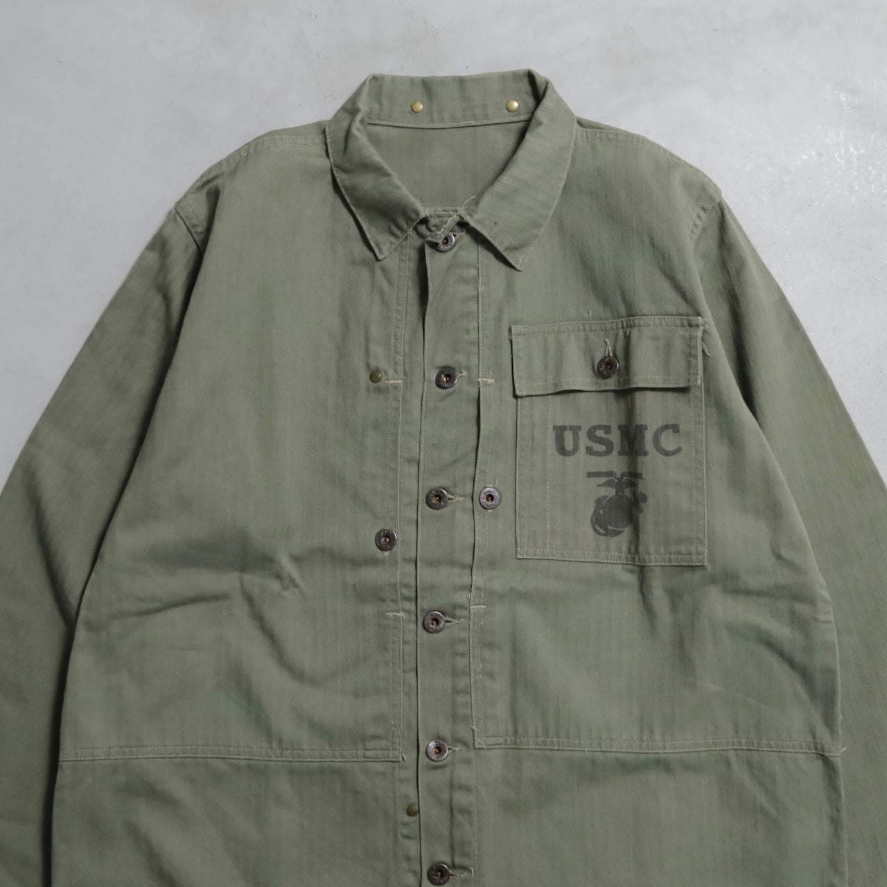 WWII USMC P-44 HBT UTILITY JACKET (TWO-TONE/VERY GOOD CONDITION)