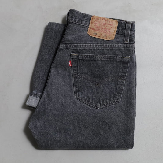LEVI'S 501-0658 BLACK DENIM PANTS (W34L32/GOOD CONDITION)