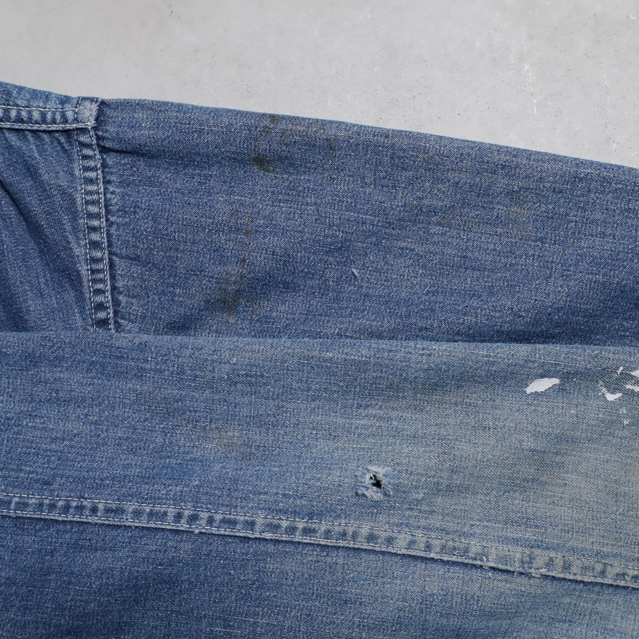 WW2 STANDARD OVERALL DENIM COVERALL (BIG SIZE/4-POCKET/GOOD USED CONDITION)