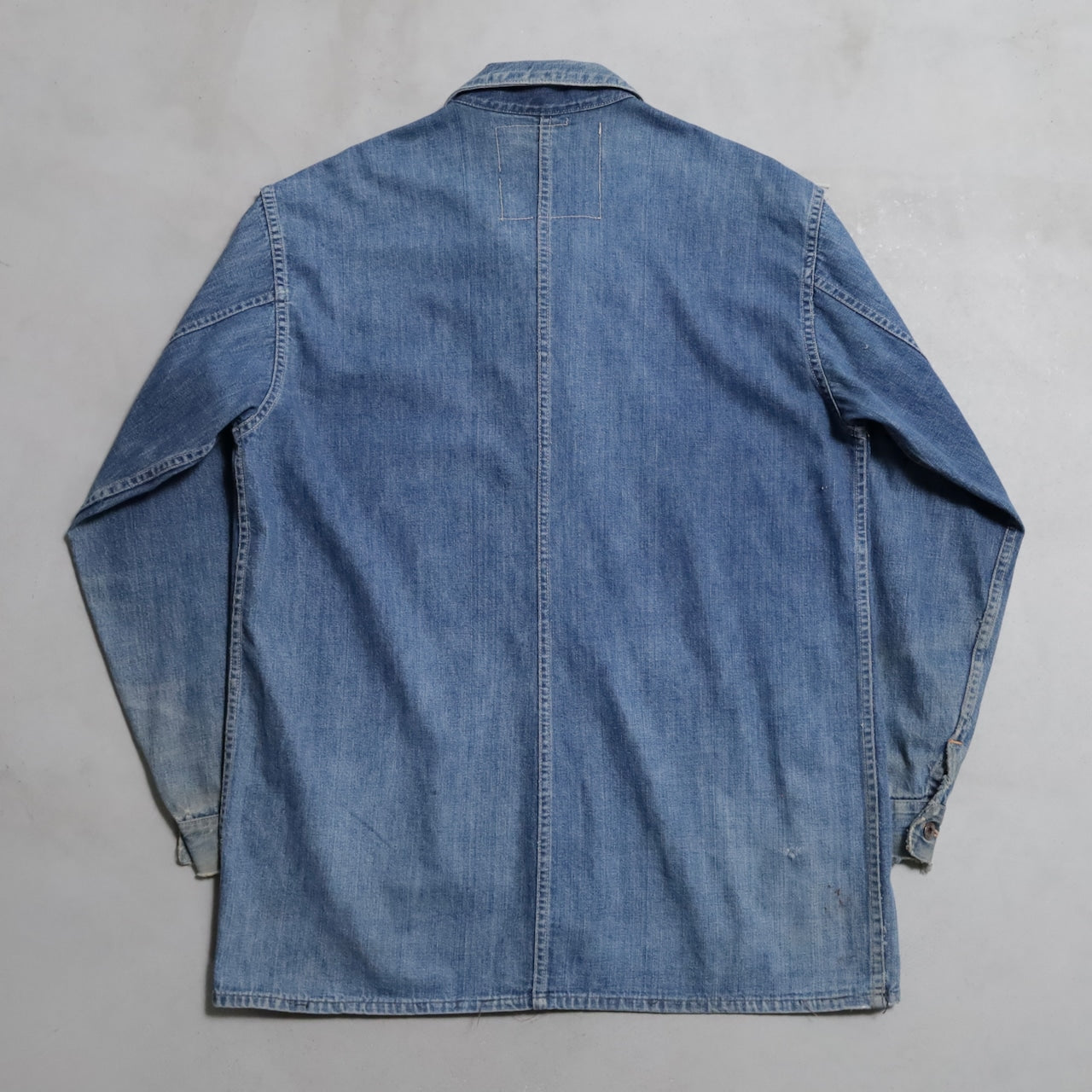 WW2 STANDARD OVERALL DENIM COVERALL (BIG SIZE/4-POCKET/GOOD USED CONDITION)