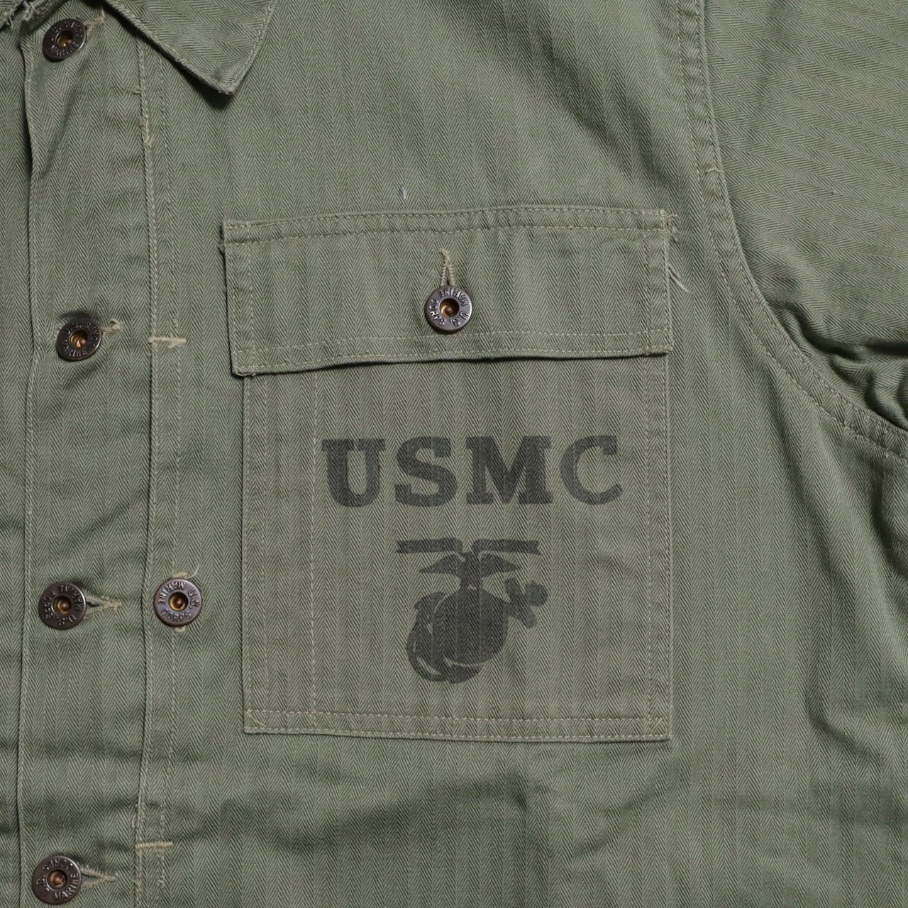 WWII USMC P-44 HBT UTILITY JACKET (TWO-TONE/VERY GOOD CONDITION)