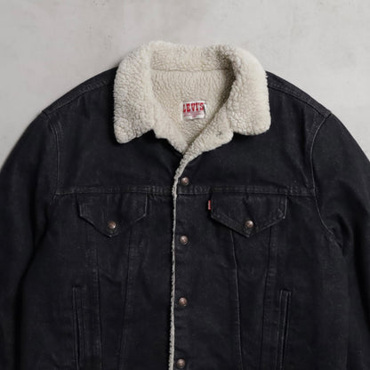 LEVI'S 70608-0259 BLACK DENIM BOA RANCH JACKET (SIZE 46R/GOOD CONDITION)