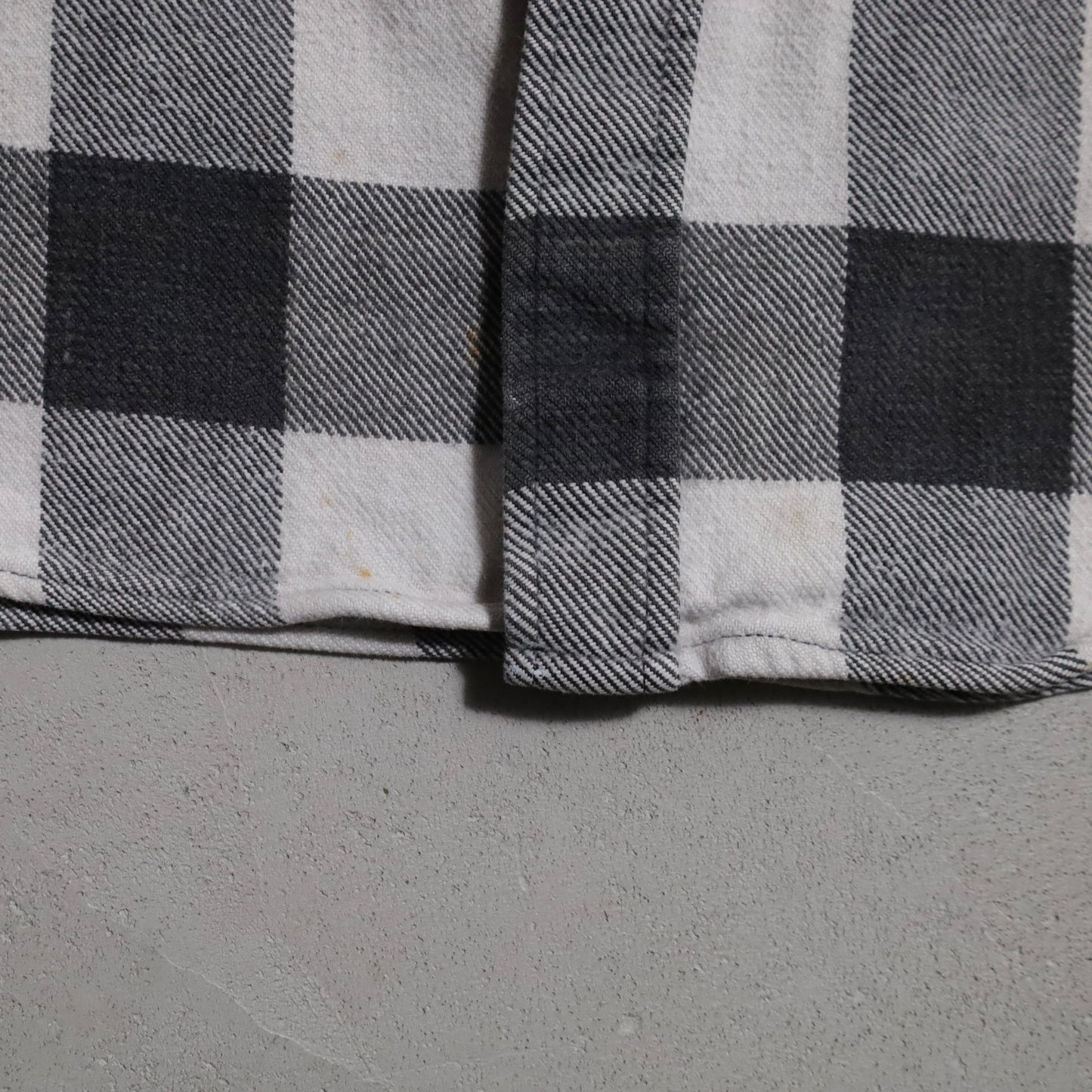 FIVEBROTHER BLACK×WHITE PLAID HEAVY FLANNEL SHIRT (XXLARGE-TALL/GOOD CONDITION)
