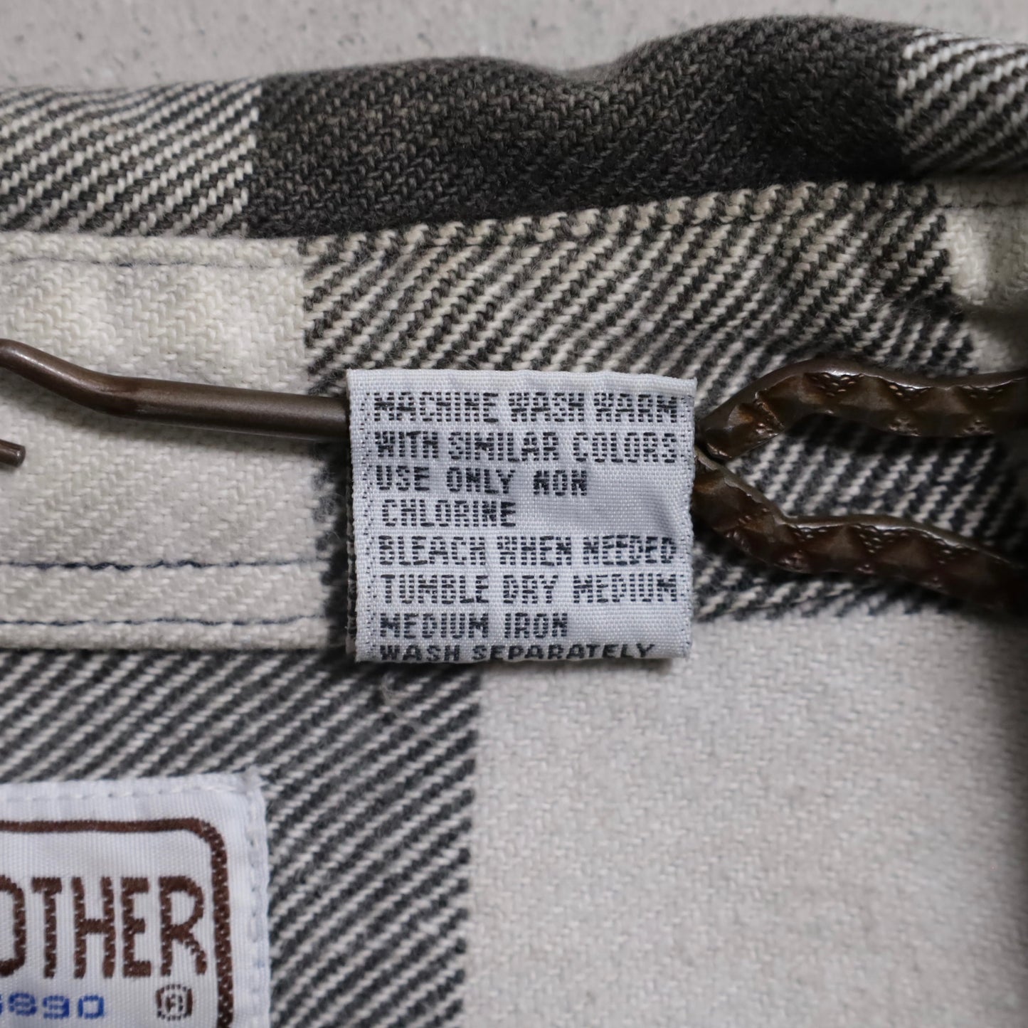 FIVEBROTHER BLACK×WHITE PLAID HEAVY FLANNEL SHIRT (XXLARGE-TALL/GOOD CONDITION)