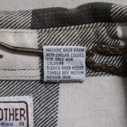 FIVEBROTHER BLACK×WHITE PLAID HEAVY FLANNEL SHIRT (XXLARGE-TALL/GOOD CONDITION)