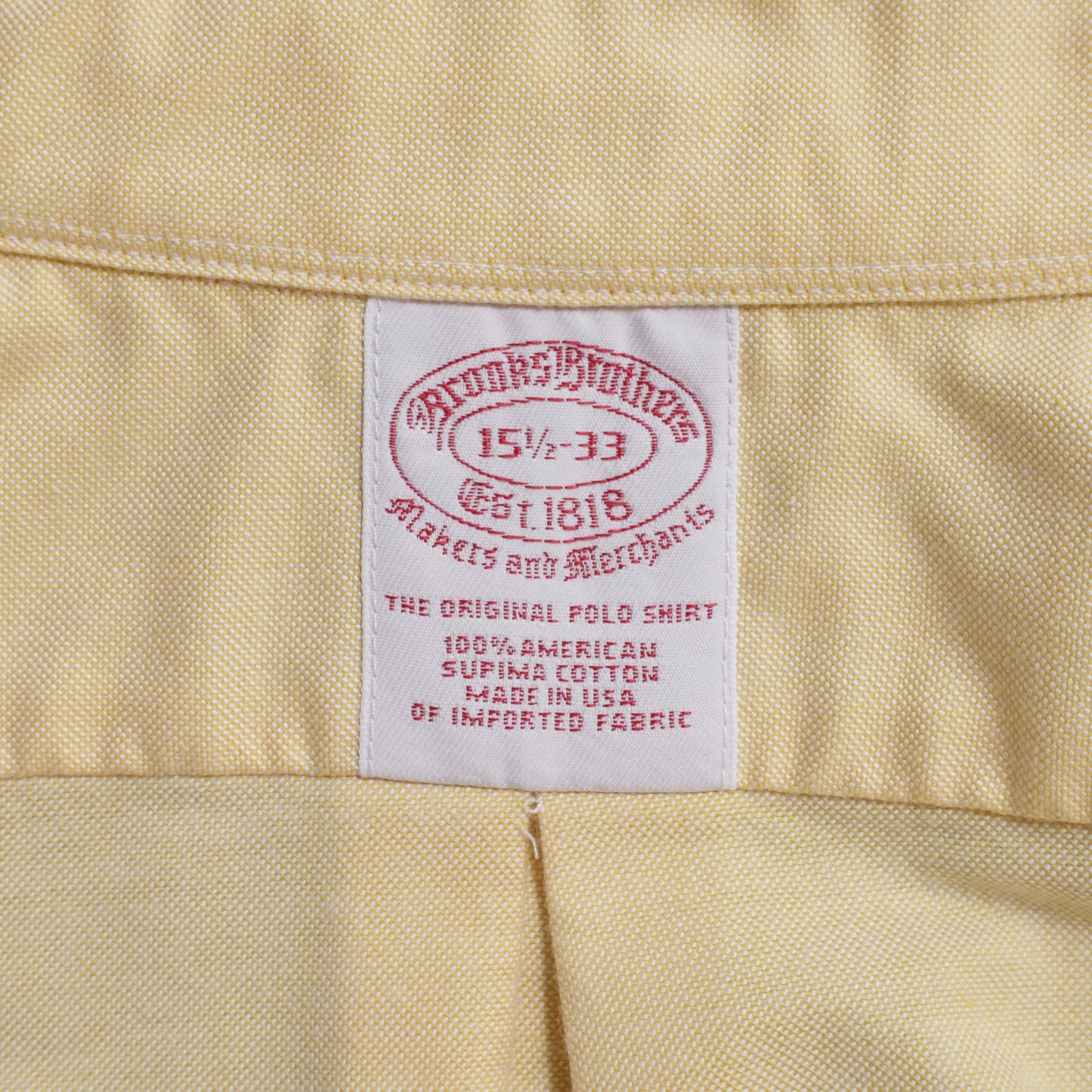 BROOKS BROTHERS OXFORD B.D. SHIRT (15 1/2-33/GOOD CONDITION)