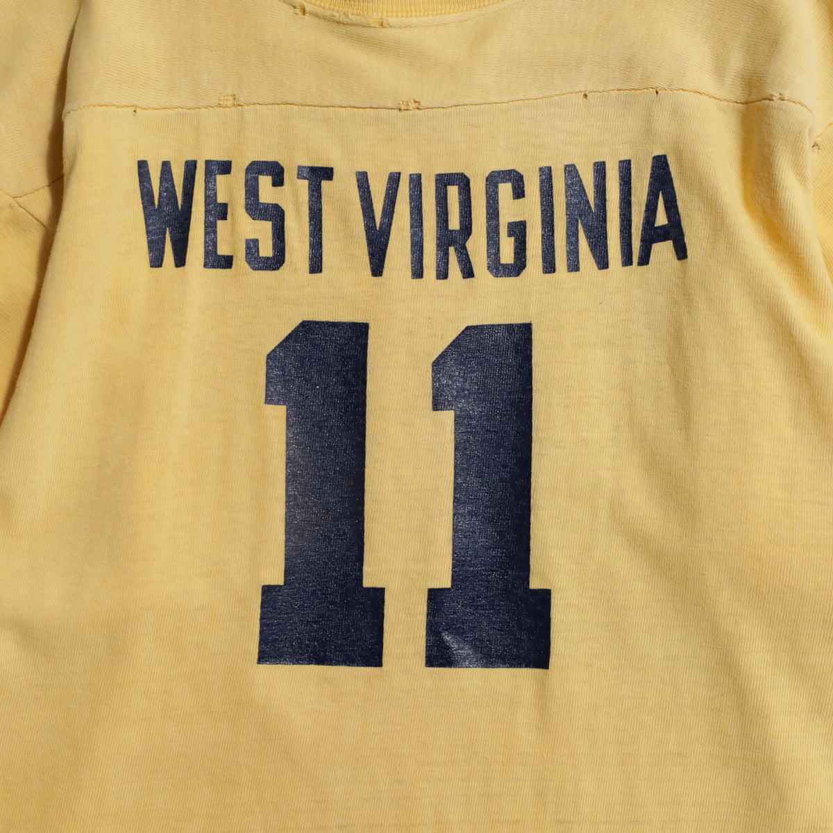 CHAMPION "WEST VIRGINIA" FOOTBALL T-SHIRT (XLARGE/GOOD USED CONDITION)