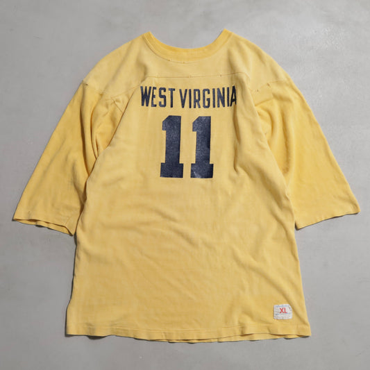CHAMPION "WEST VIRGINIA" FOOTBALL T-SHIRT (XLARGE/GOOD USED CONDITION)