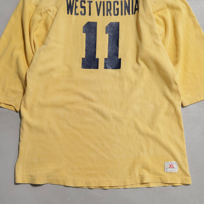 CHAMPION "WEST VIRGINIA" FOOTBALL T-SHIRT (XLARGE/GOOD USED CONDITION)