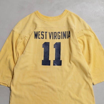 CHAMPION "WEST VIRGINIA" FOOTBALL T-SHIRT (XLARGE/GOOD USED CONDITION)