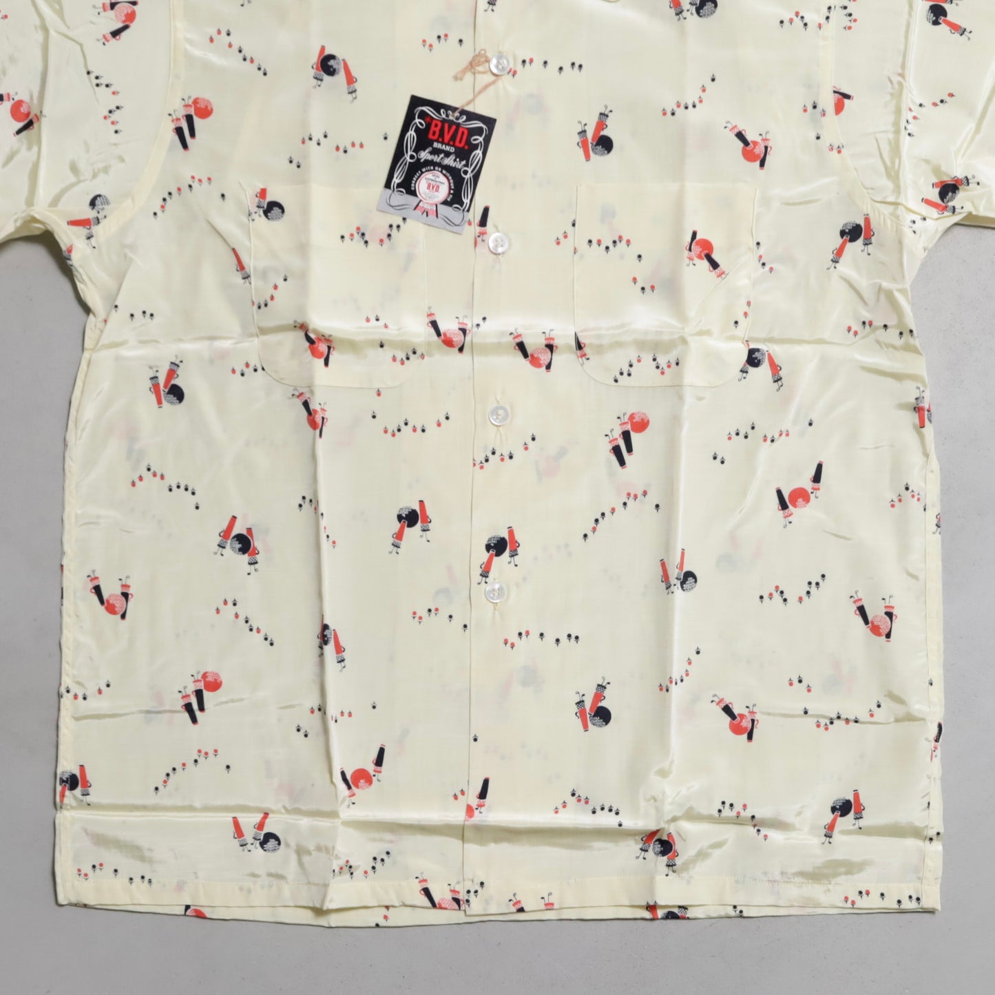 DEAD STOCK B.V.D. ATOMIC PATTERN S/S BOX SHIRT (MEDIUM)