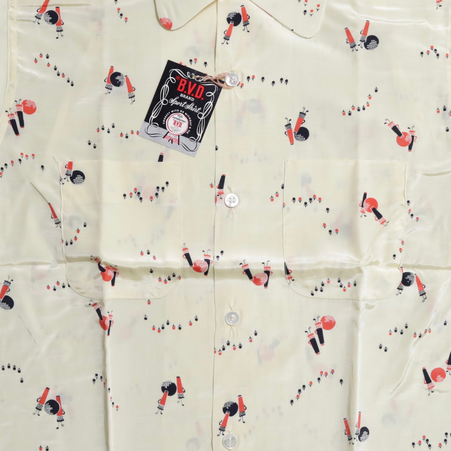 DEAD STOCK B.V.D. ATOMIC PATTERN S/S BOX SHIRT (MEDIUM)