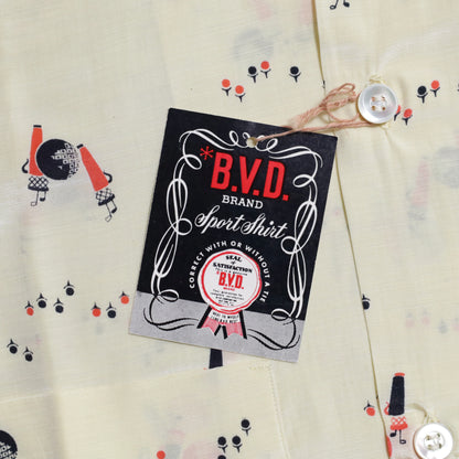 DEAD STOCK B.V.D. ATOMIC PATTERN S/S BOX SHIRT (MEDIUM)