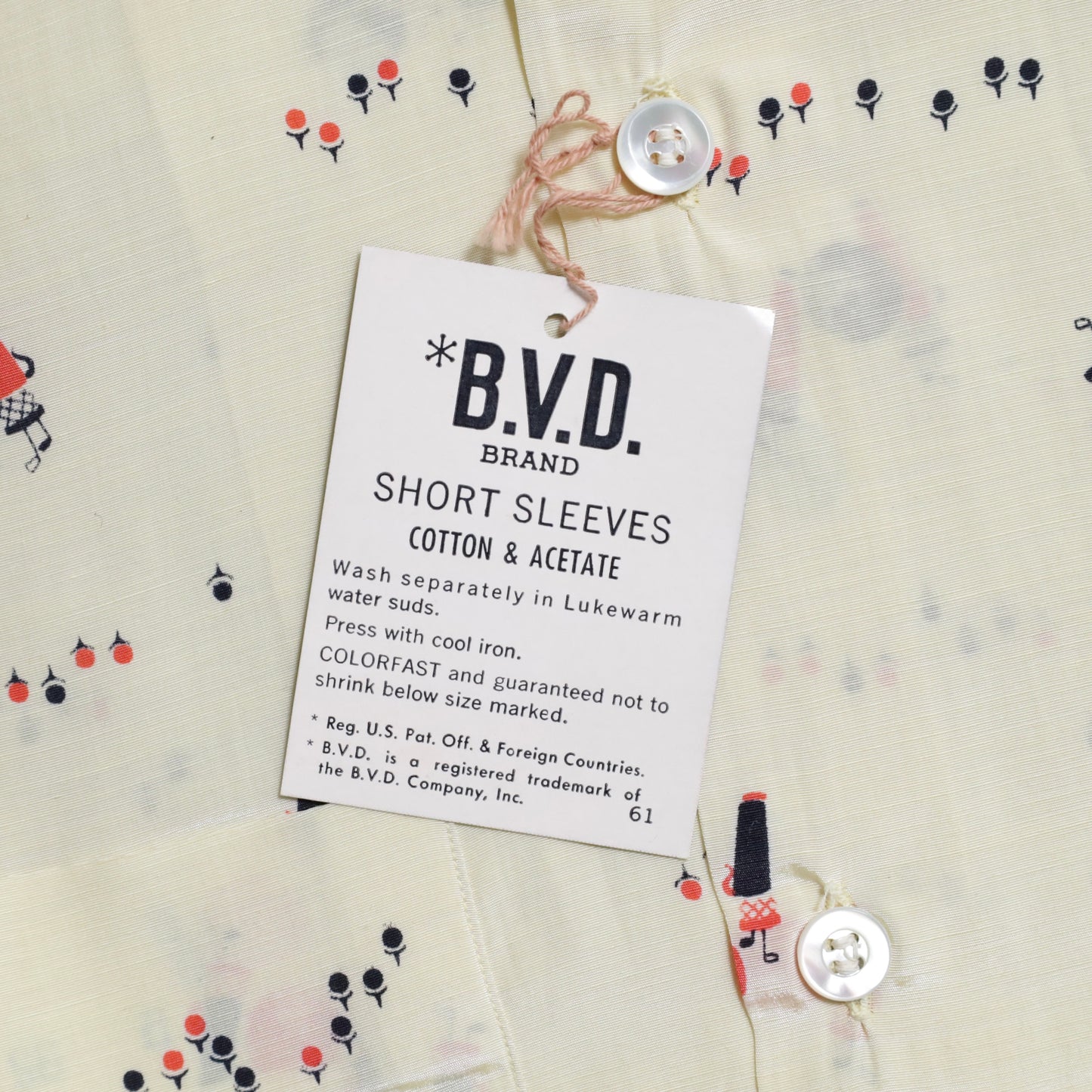 DEAD STOCK B.V.D. ATOMIC PATTERN S/S BOX SHIRT (MEDIUM)