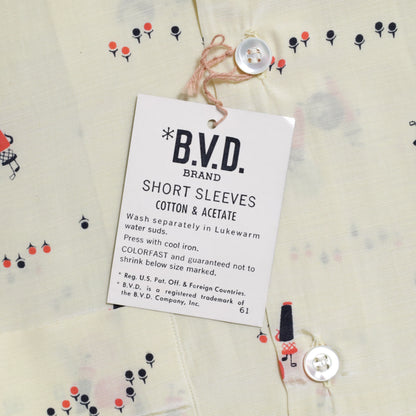 DEAD STOCK B.V.D. ATOMIC PATTERN S/S BOX SHIRT (MEDIUM)