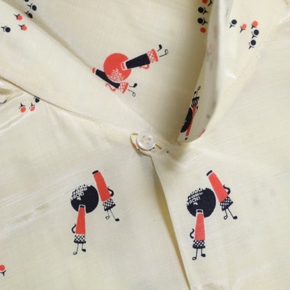 DEAD STOCK B.V.D. ATOMIC PATTERN S/S BOX SHIRT (MEDIUM)