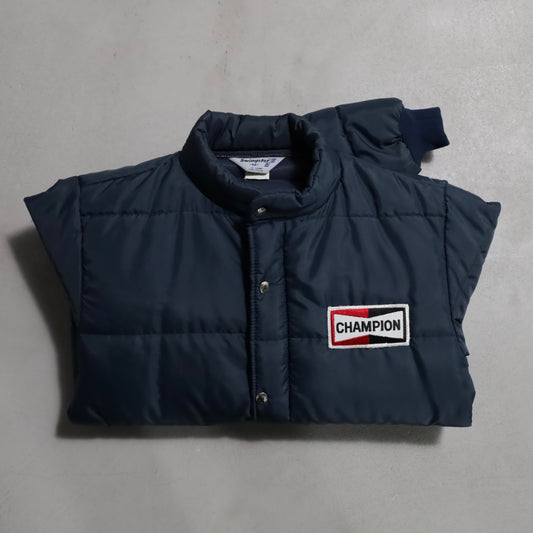 CHAMPION SPARK PLUGS RACING PUFF JACKET (MEDIUM/GOOD CONDITION)