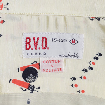 DEAD STOCK B.V.D. ATOMIC PATTERN S/S BOX SHIRT (MEDIUM)