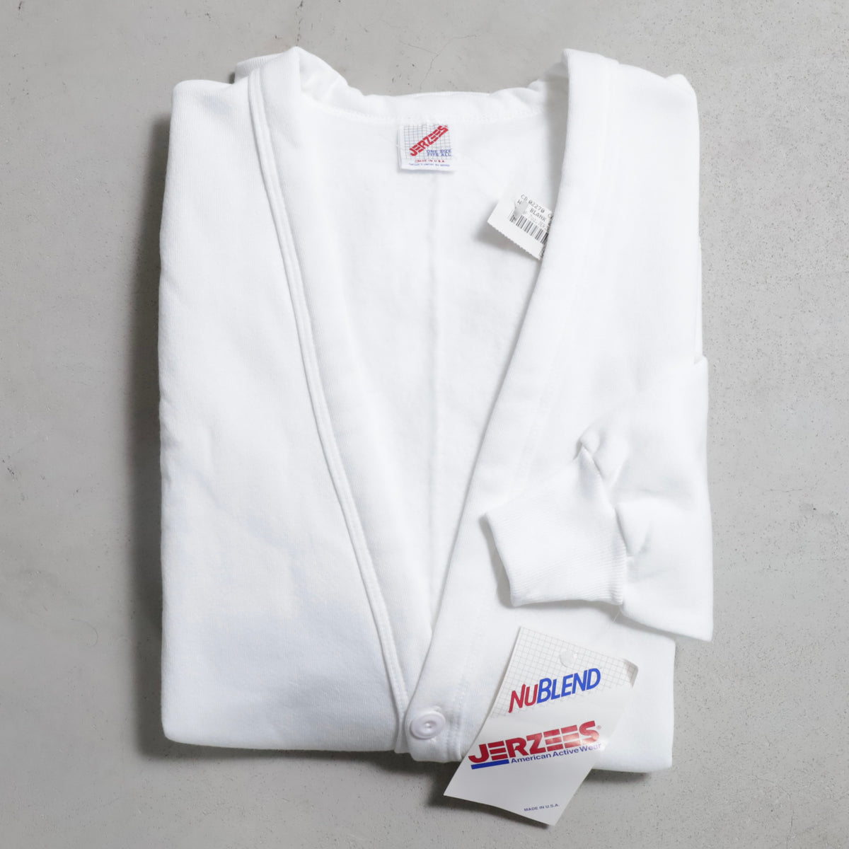 DEAD STOCK JERZEES SWEAT CARDIGAN (ONE SIZE/WHITE)