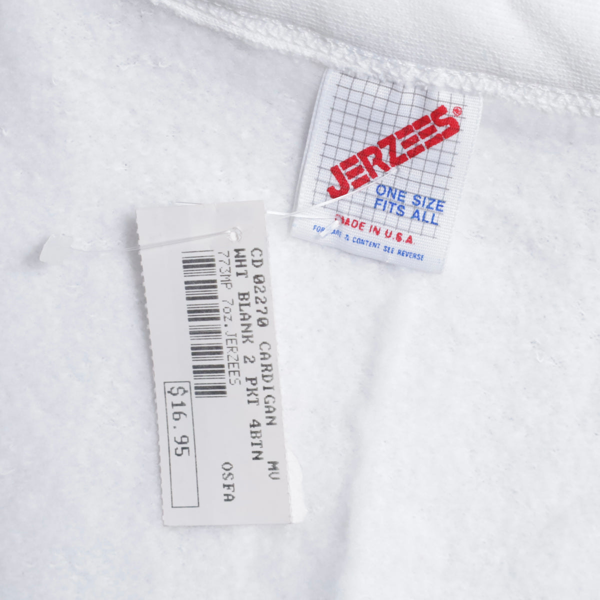 DEAD STOCK JERZEES SWEAT CARDIGAN (ONE SIZE/WHITE)