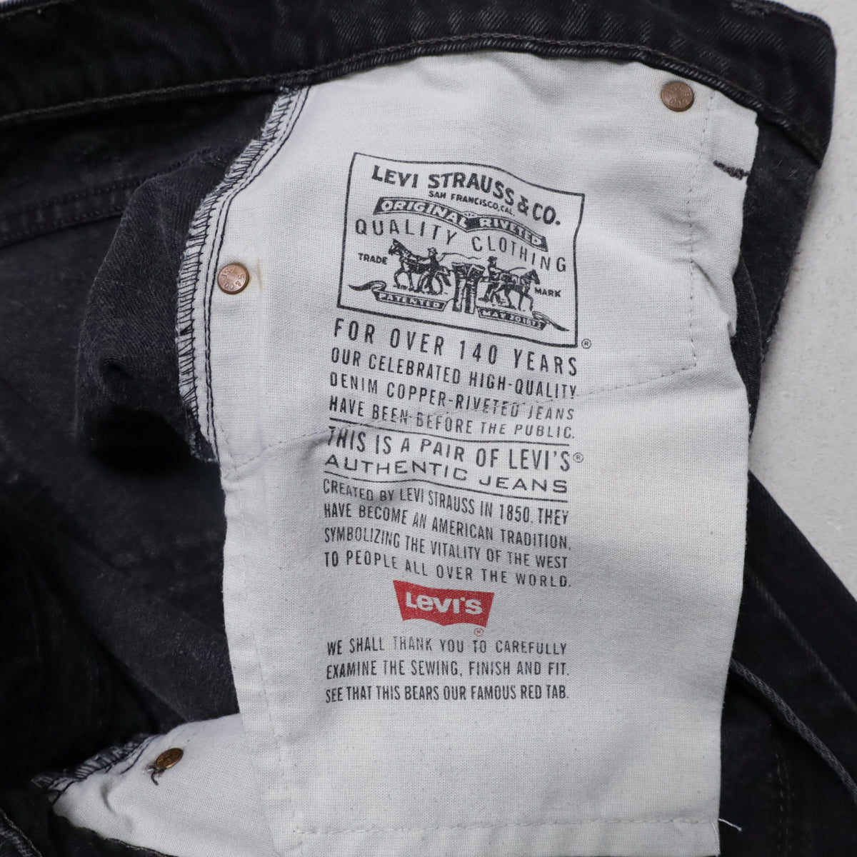LEVI'S 505 BLACK DENIM PANTS (W36L30/GOOD CONDITION)