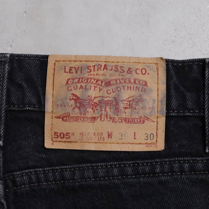 LEVI'S 505 BLACK DENIM PANTS (W36L30/GOOD CONDITION)