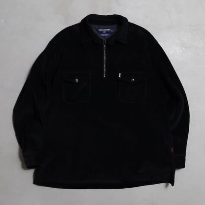 POLO SPORT H/Z PULLOVER BLACK CORDUROY JACKET (XLARGE/MINT CONDITION)