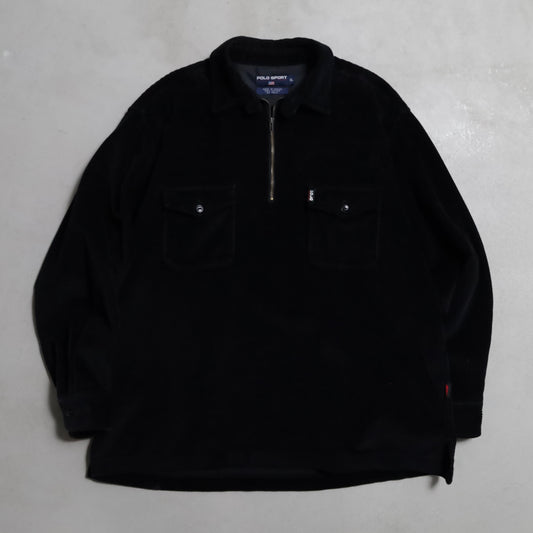 POLO SPORT H/Z PULLOVER BLACK CORDUROY JACKET (XLARGE/MINT CONDITION)