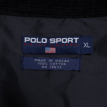 POLO SPORT H/Z PULLOVER BLACK CORDUROY JACKET (XLARGE/MINT CONDITION)
