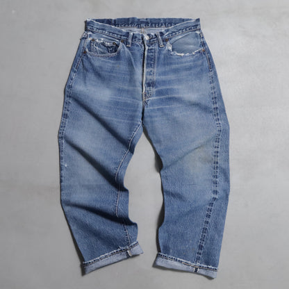 LEVI'S 501 BIGE DENIM PANTS (EARLY MODEL/GOOD FADE/USED CONDITION)