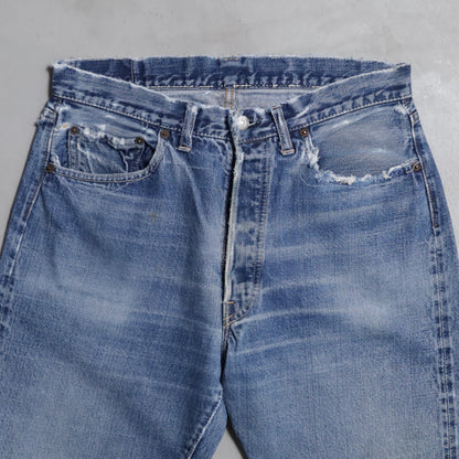 LEVI'S 501 BIGE DENIM PANTS (EARLY MODEL/GOOD FADE/USED CONDITION)