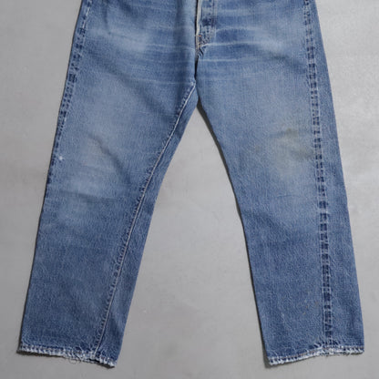 LEVI'S 501 BIGE DENIM PANTS (EARLY MODEL/GOOD FADE/USED CONDITION)