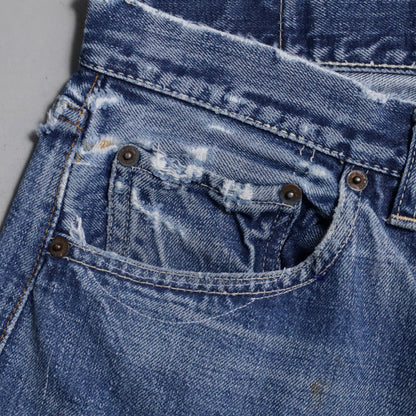 LEVI'S 501 BIGE DENIM PANTS (EARLY MODEL/GOOD FADE/USED CONDITION)