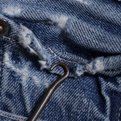 LEVI'S 501 BIGE DENIM PANTS (EARLY MODEL/GOOD FADE/USED CONDITION)