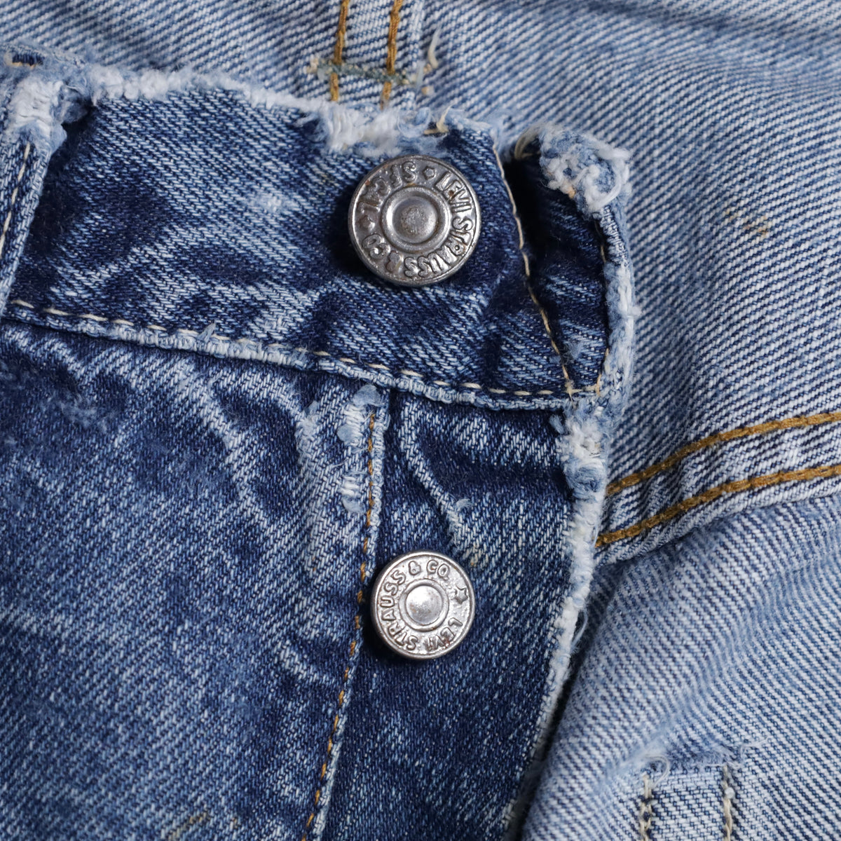 LEVI'S 501 BIGE DENIM PANTS (EARLY MODEL/GOOD FADE/USED CONDITION)
