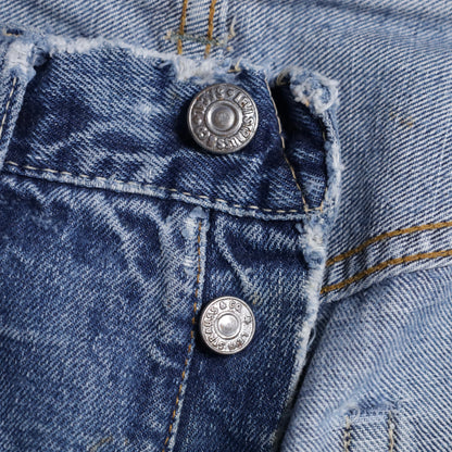 LEVI'S 501 BIGE DENIM PANTS (EARLY MODEL/GOOD FADE/USED CONDITION)