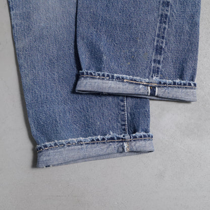 LEVI'S 501 BIGE DENIM PANTS (EARLY MODEL/GOOD FADE/USED CONDITION)
