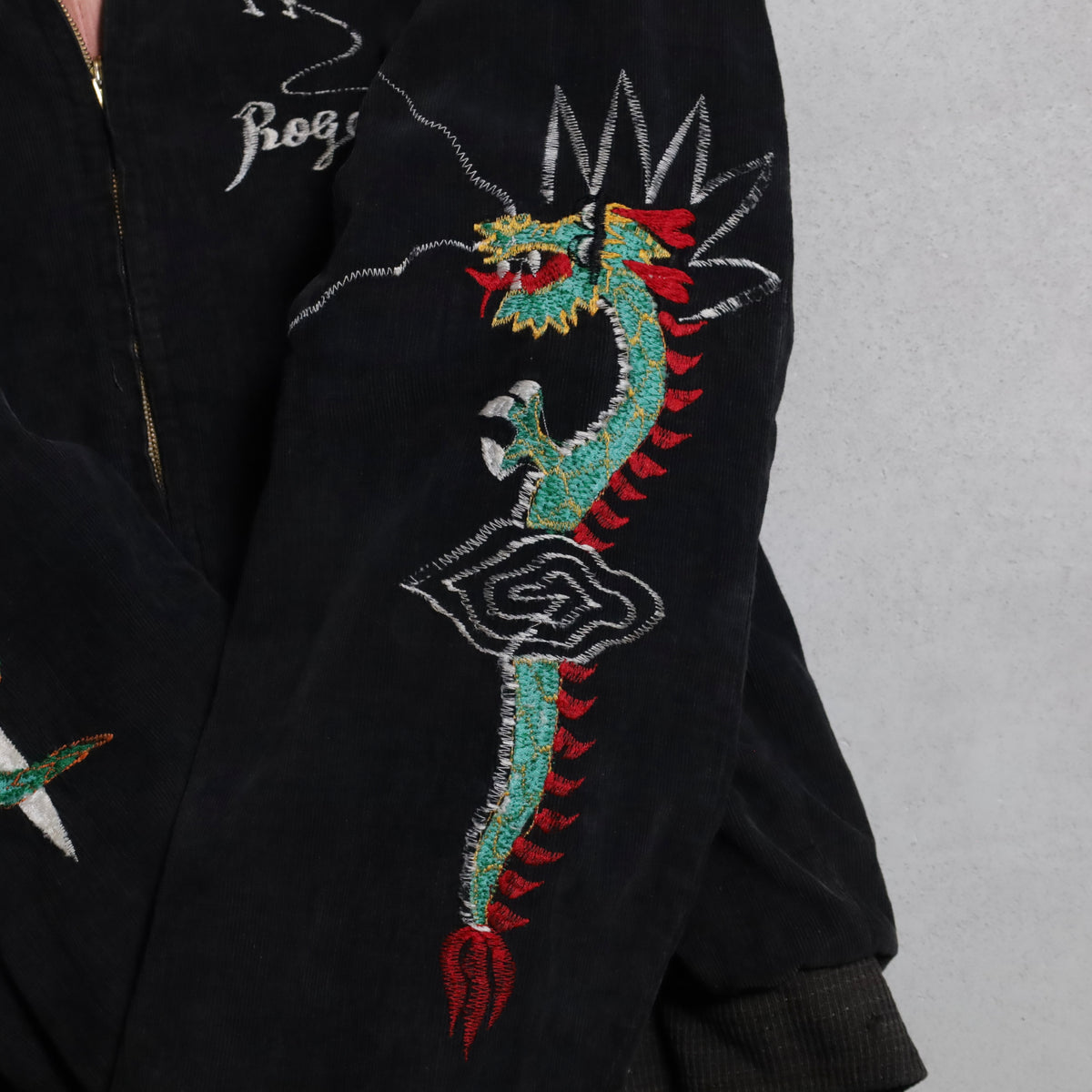 BLACK CORDUROY "SNAKE&DAGGER" KOREA SOUVENIR JACKET (SPECIAL PIECE/BIG SIZE)